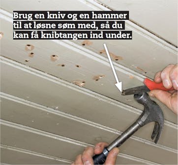 Fjern søm i profilloft Fjern søm i profilloft